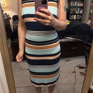 Striped Sleeveless Dress - Multicolor